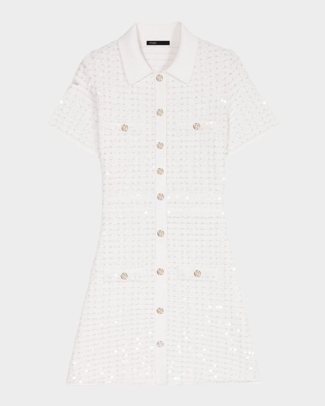 Rirtaly Sequined Knit Mini Dress